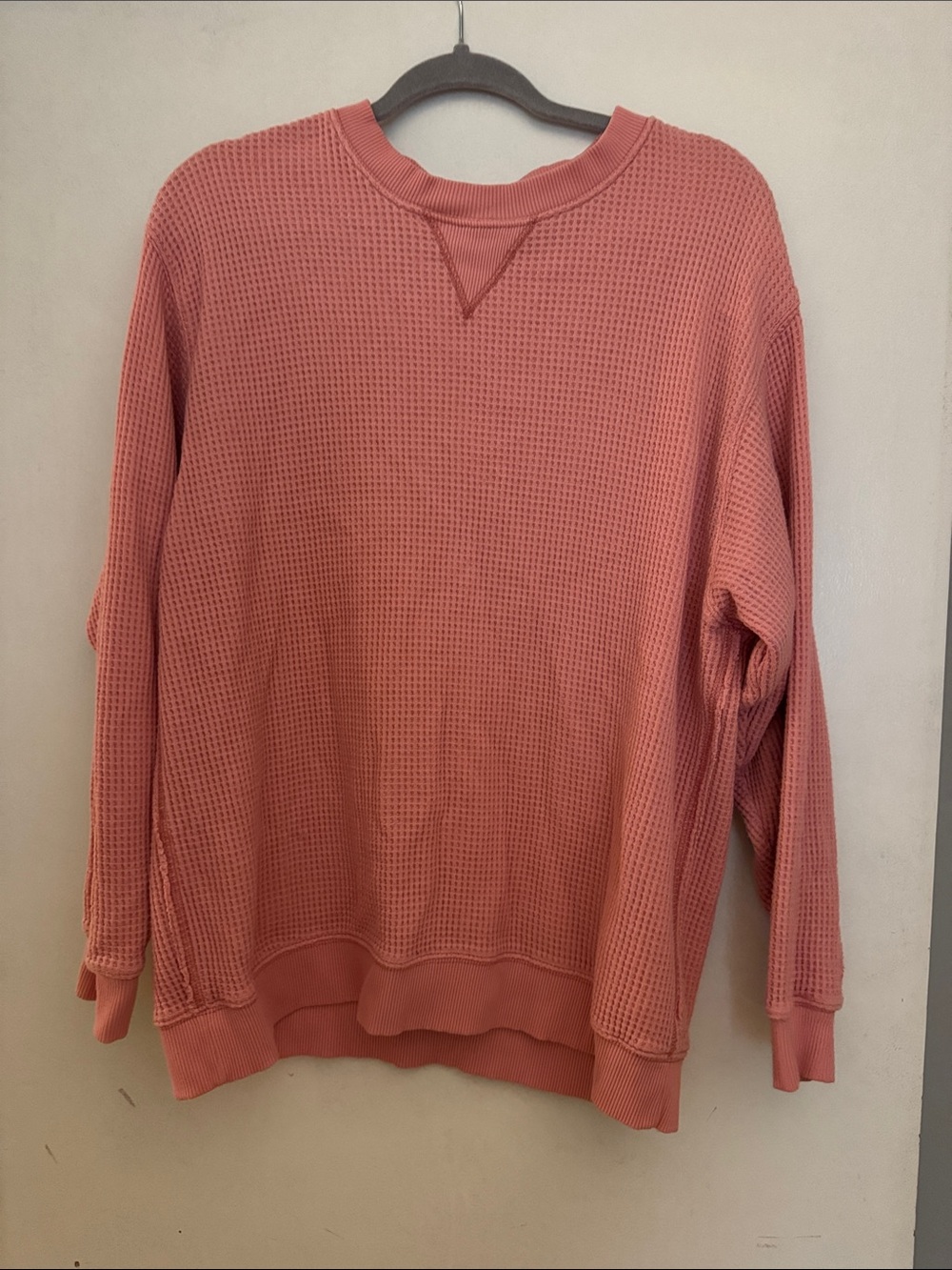 aerie Waffle-Knit Crewneck Sweater - Dusty Rose